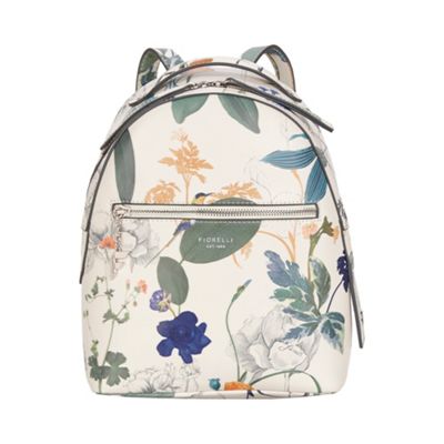 White botanical print Anouk small backpack